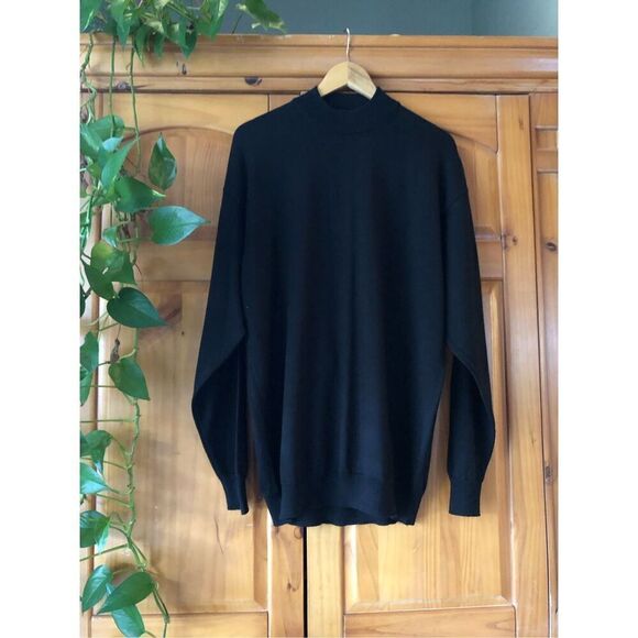 Mens FRANCO ROSSI ITALY Wool Blend Black Pullover Sweater SZ XL - Picture 1 of 11